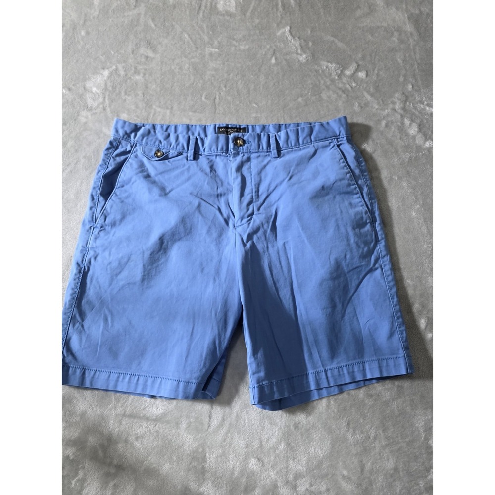 Banana Republic Mens Shorts Size 36 Blue Chino Stretch Flat Front Casual Golf